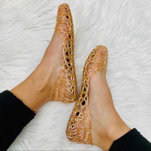 Shoes Gold Glitter Jelly Flat Poshmark